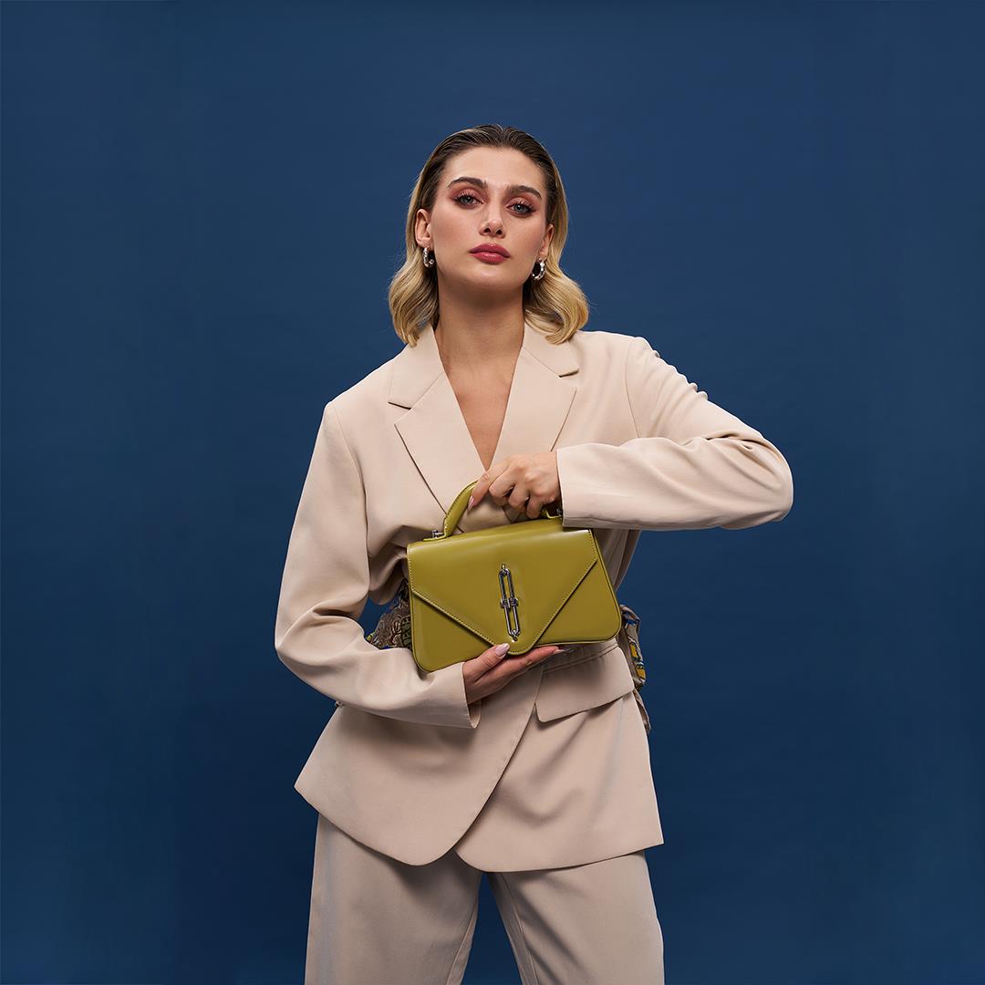 Matmazel Alkaid Yağ yeşili Kadın El ve Omuz Çantası