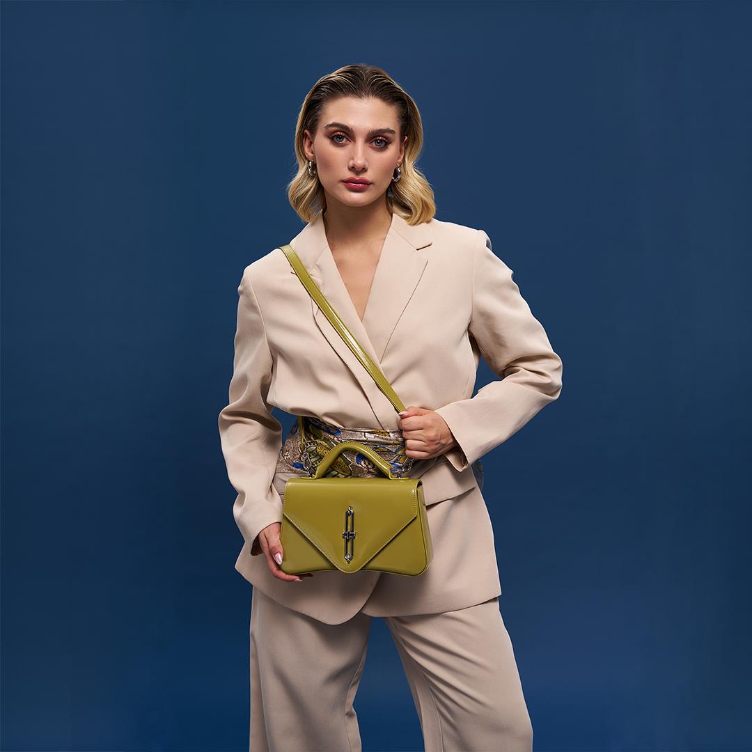 Matmazel Alkaid Yağ yeşili Kadın El ve Omuz Çantası