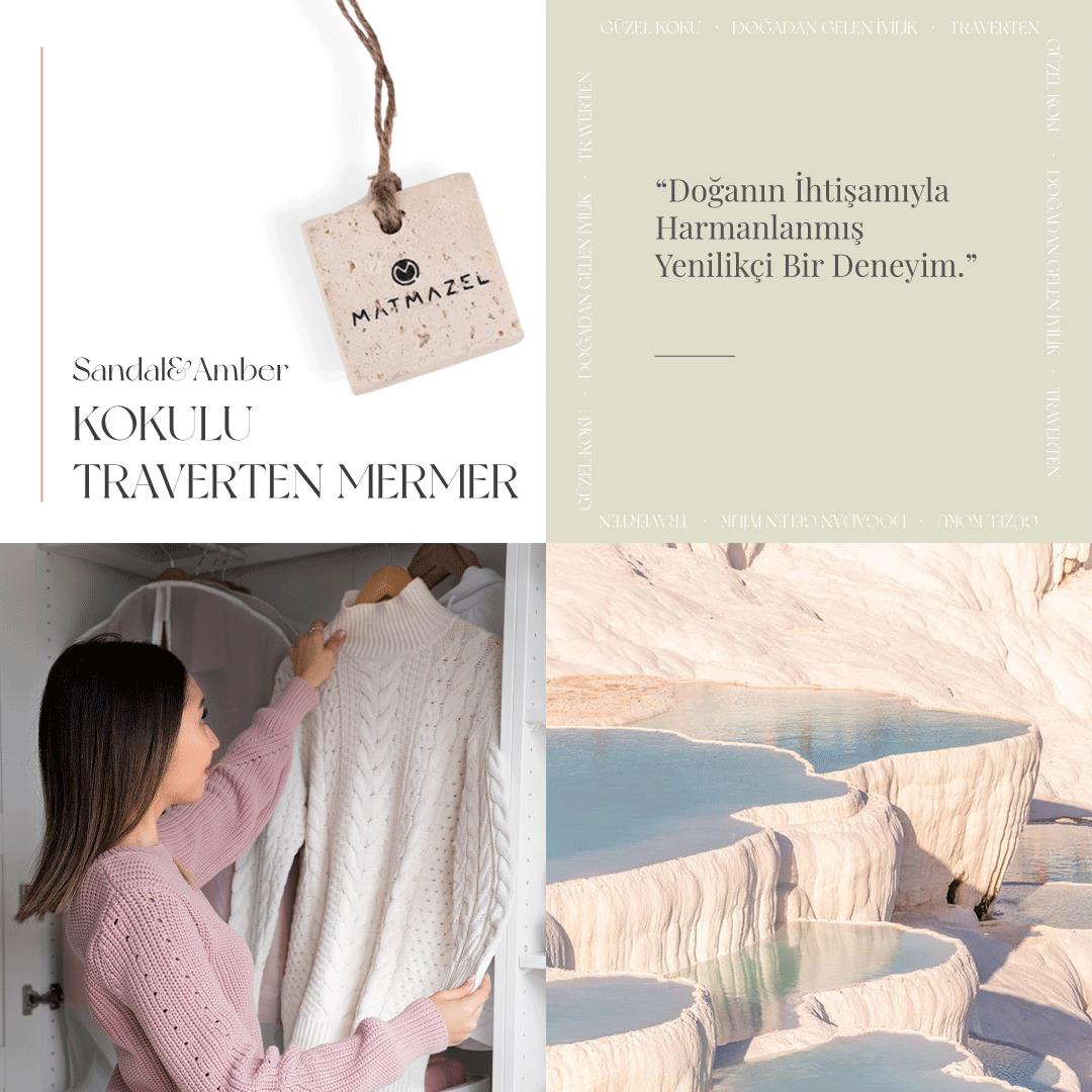 Matmazel-Amber Koku - Traverten Kare Kesim