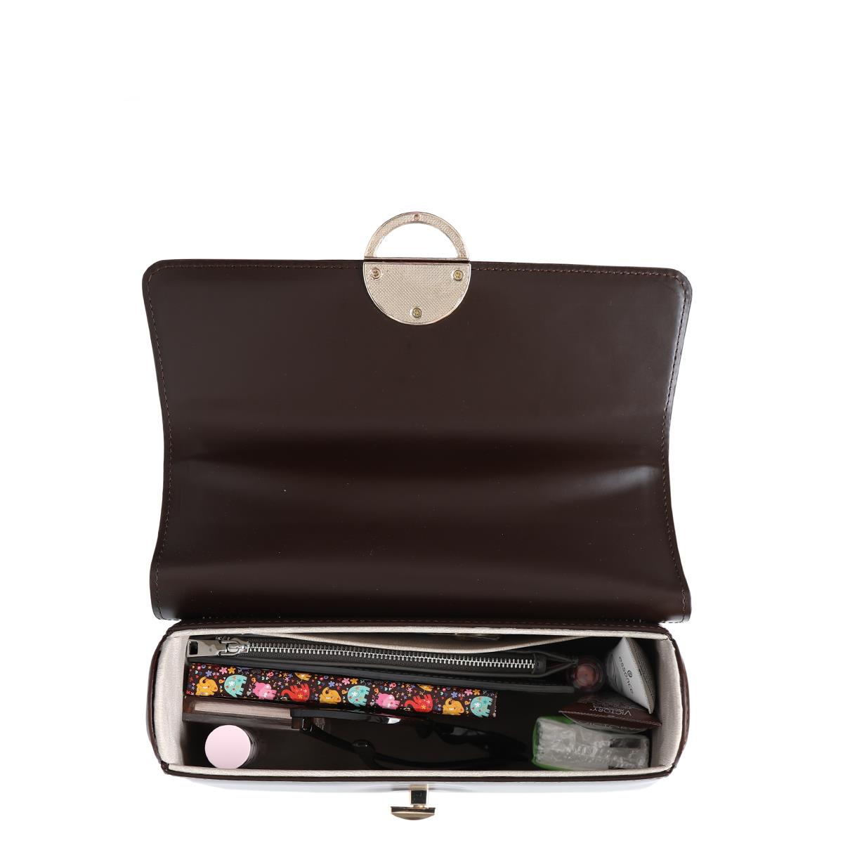 Matmazel Dezy Koyu Kahve Kadın El ve Omuz Çantası