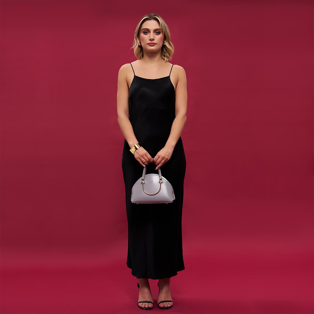 Matmazel Mini Taya Açık Gri Kadın El ve Omuz Çantası