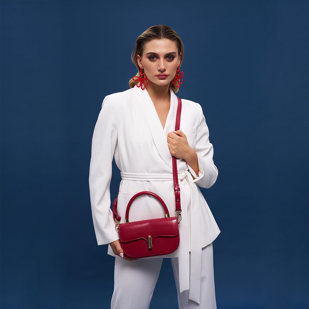 Matmazel Mintaka Vişne Kadın El ve Omuz Çantası