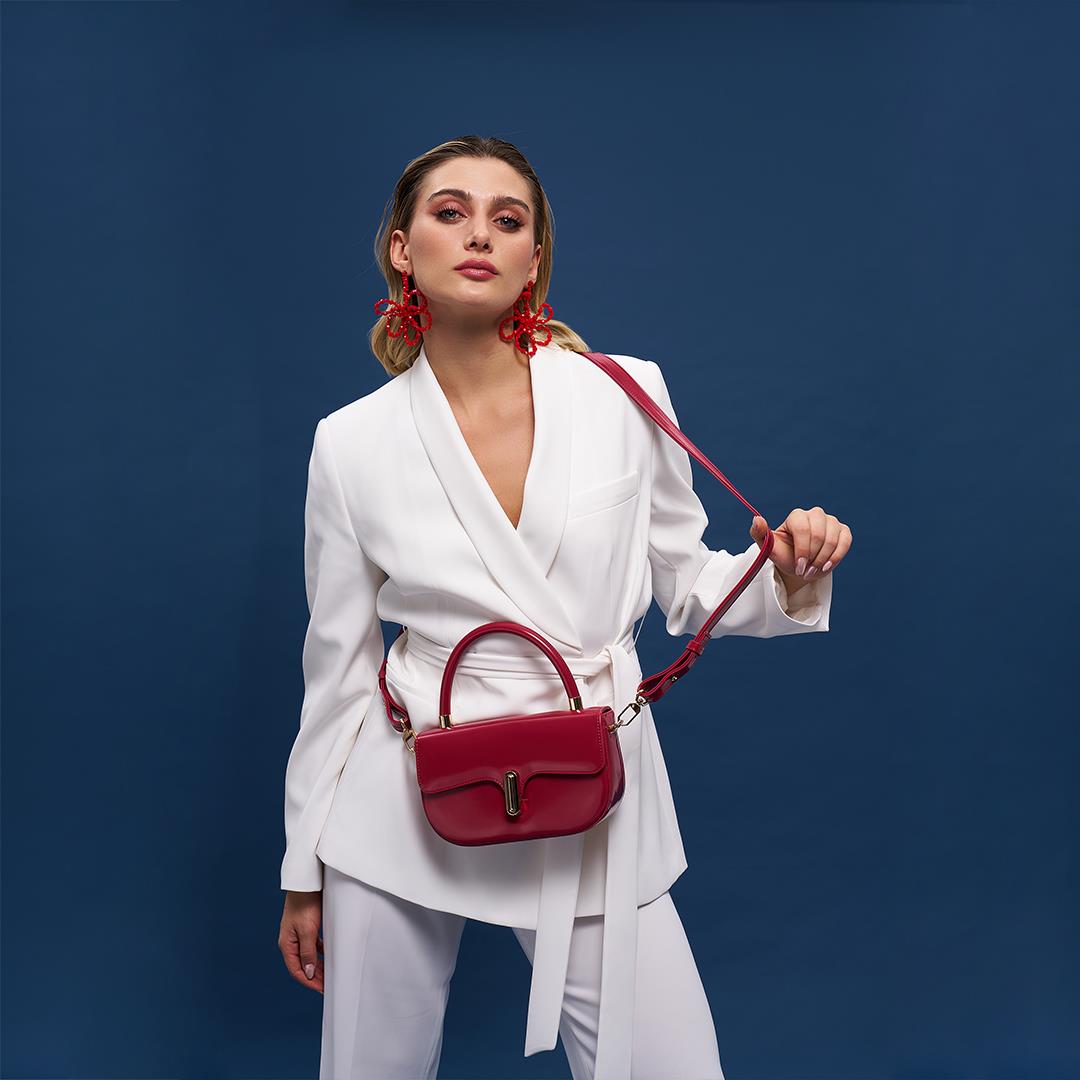 Matmazel Mintaka Vişne Kadın El ve Omuz Çantası