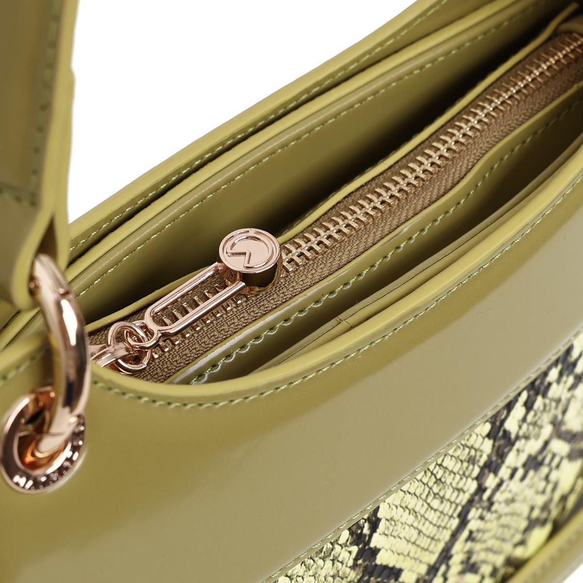 Matmazel Narda Yağ Yeşili Kadın El ve Omuz Çantası