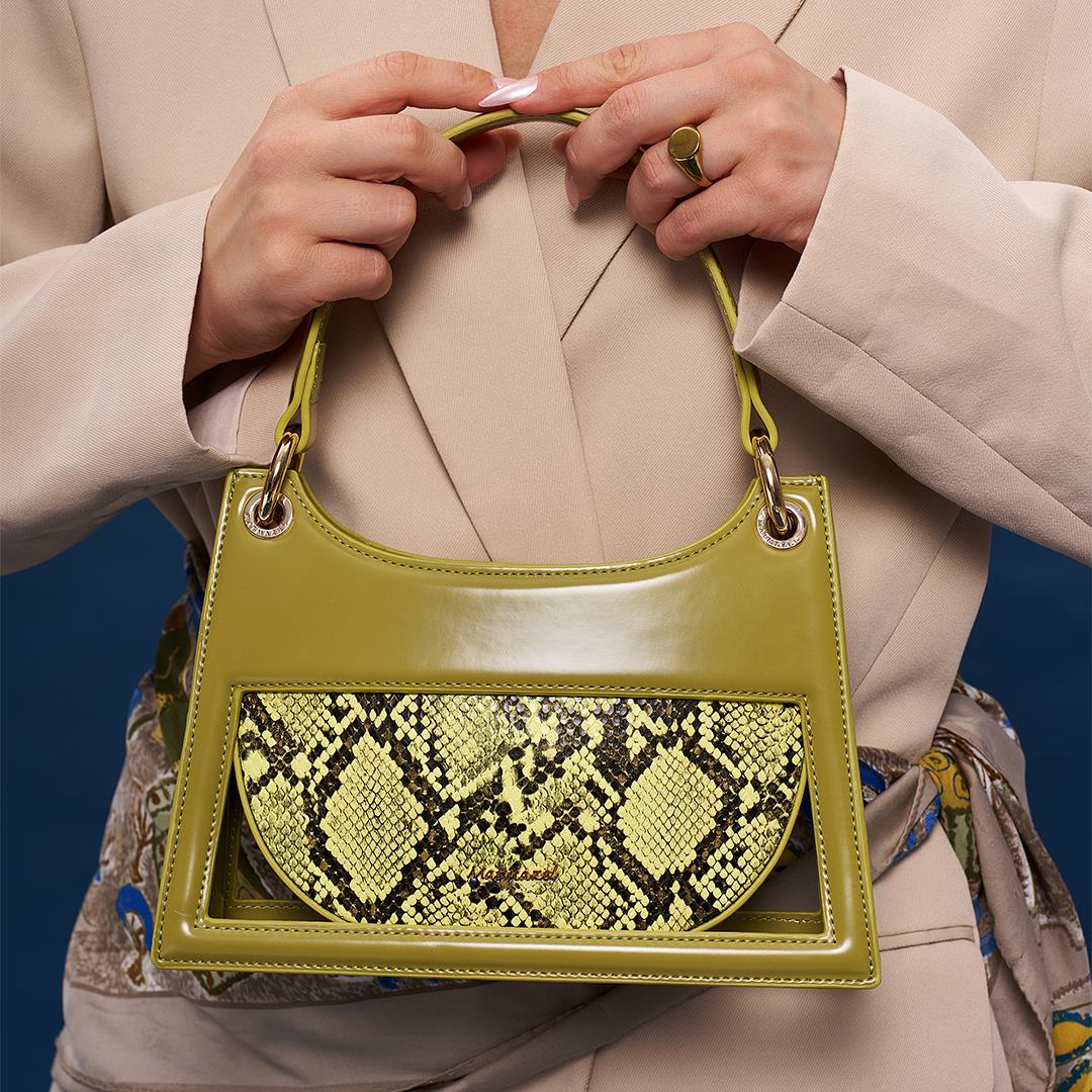 Matmazel Narda Yağ Yeşili Kadın El ve Omuz Çantası