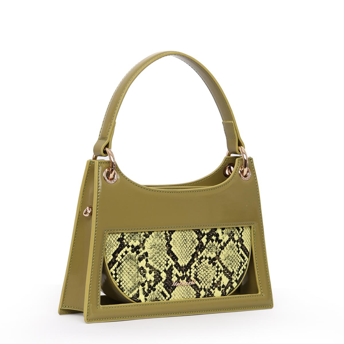 Matmazel Narda Yağ Yeşili Kadın El ve Omuz Çantası