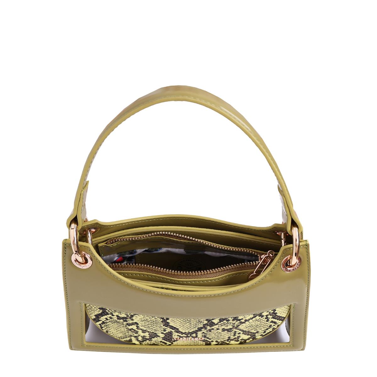 Matmazel Narda Yağ Yeşili Kadın El ve Omuz Çantası