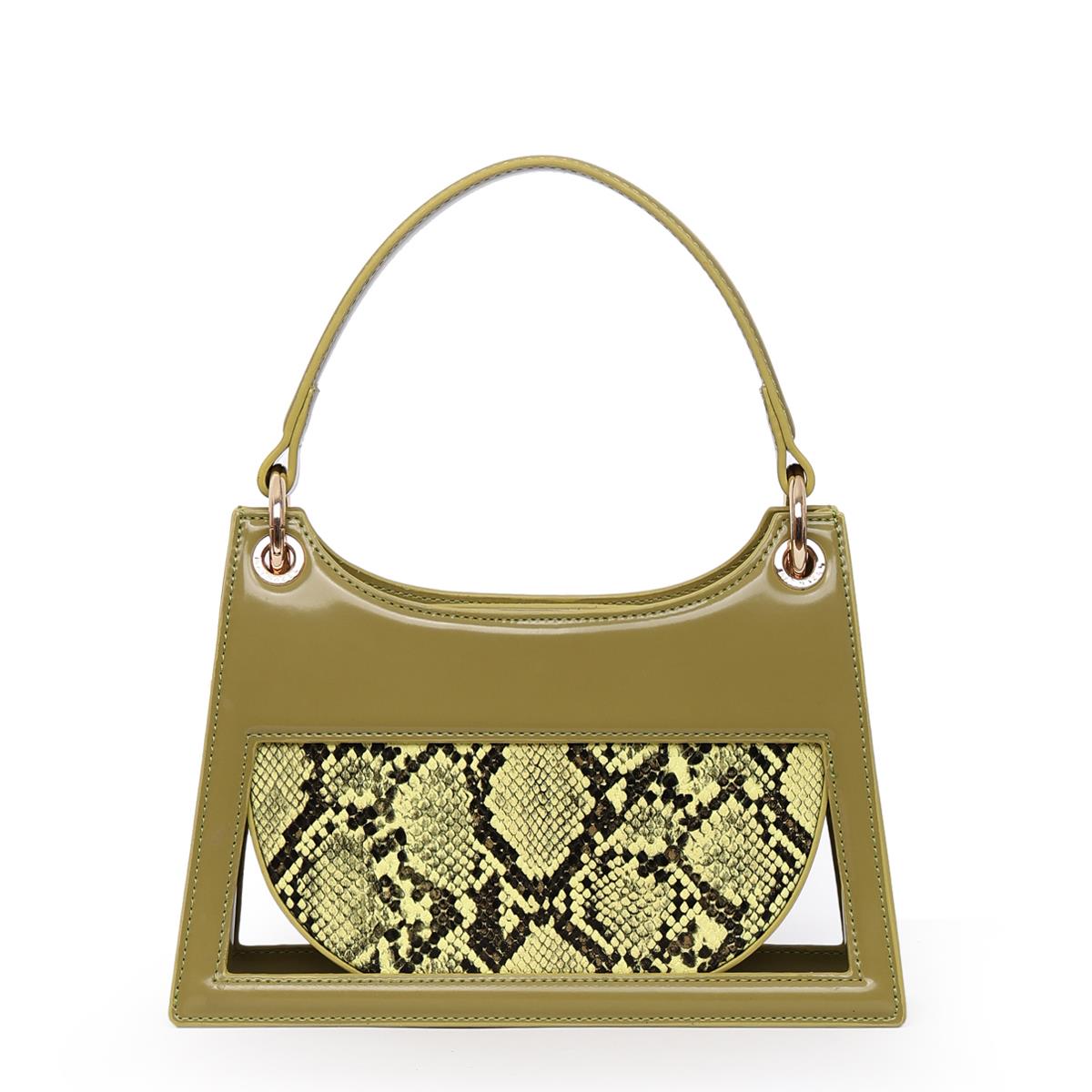 Matmazel Narda Yağ Yeşili Kadın El ve Omuz Çantası