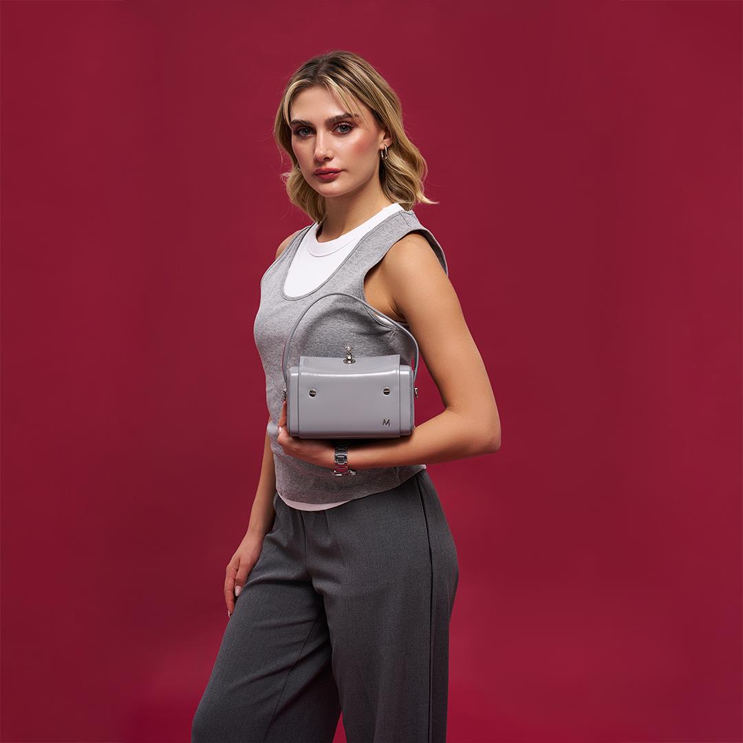Matmazel Sadr Gri Kadın El ve Omuz Çantası