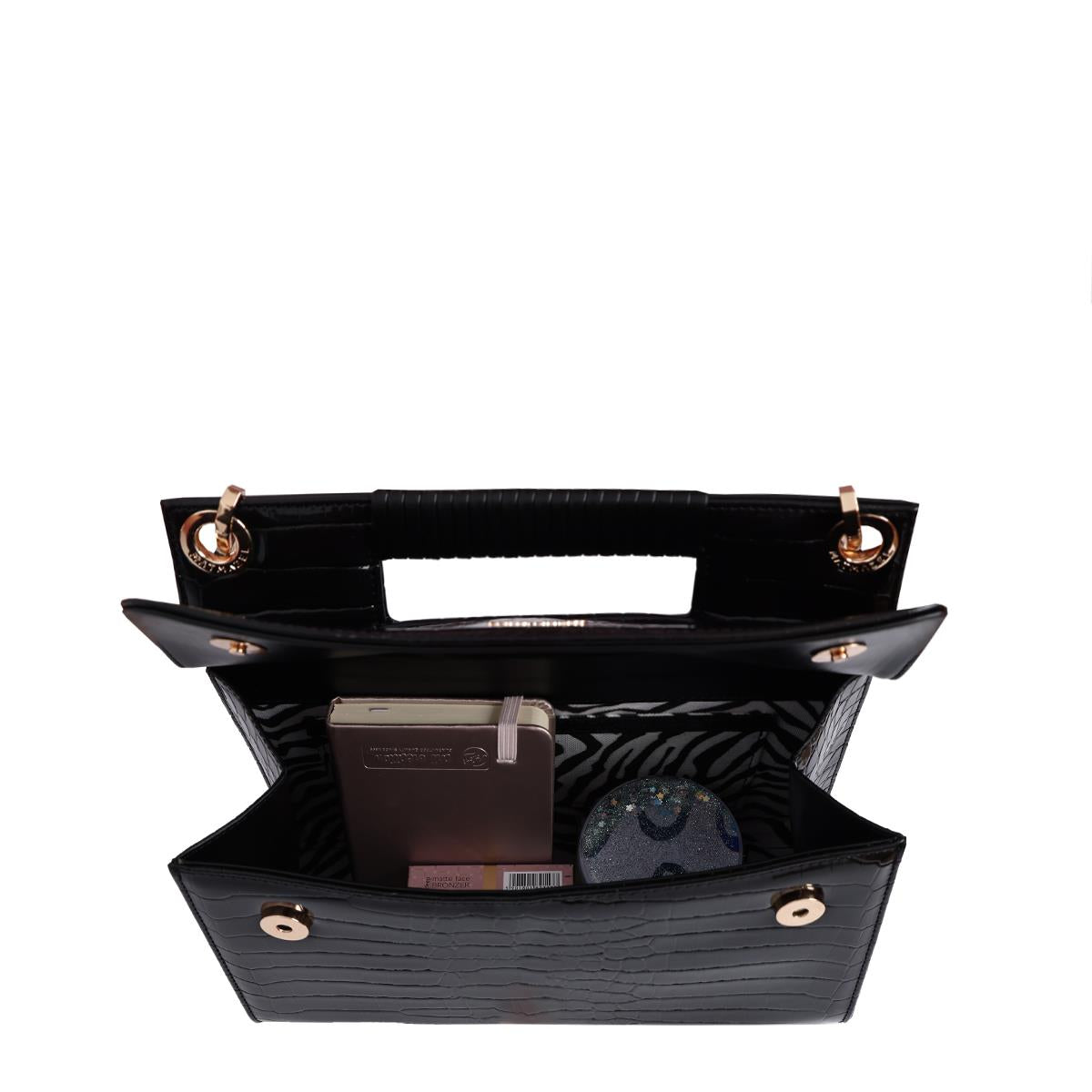 Matmazel Tejat Siyah Kadın El ve Omuz Çantası