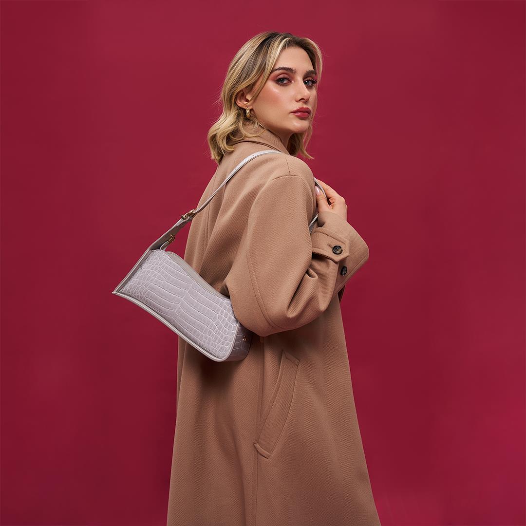 Matmazel Yildun Gri Kadın Omuz Çantası