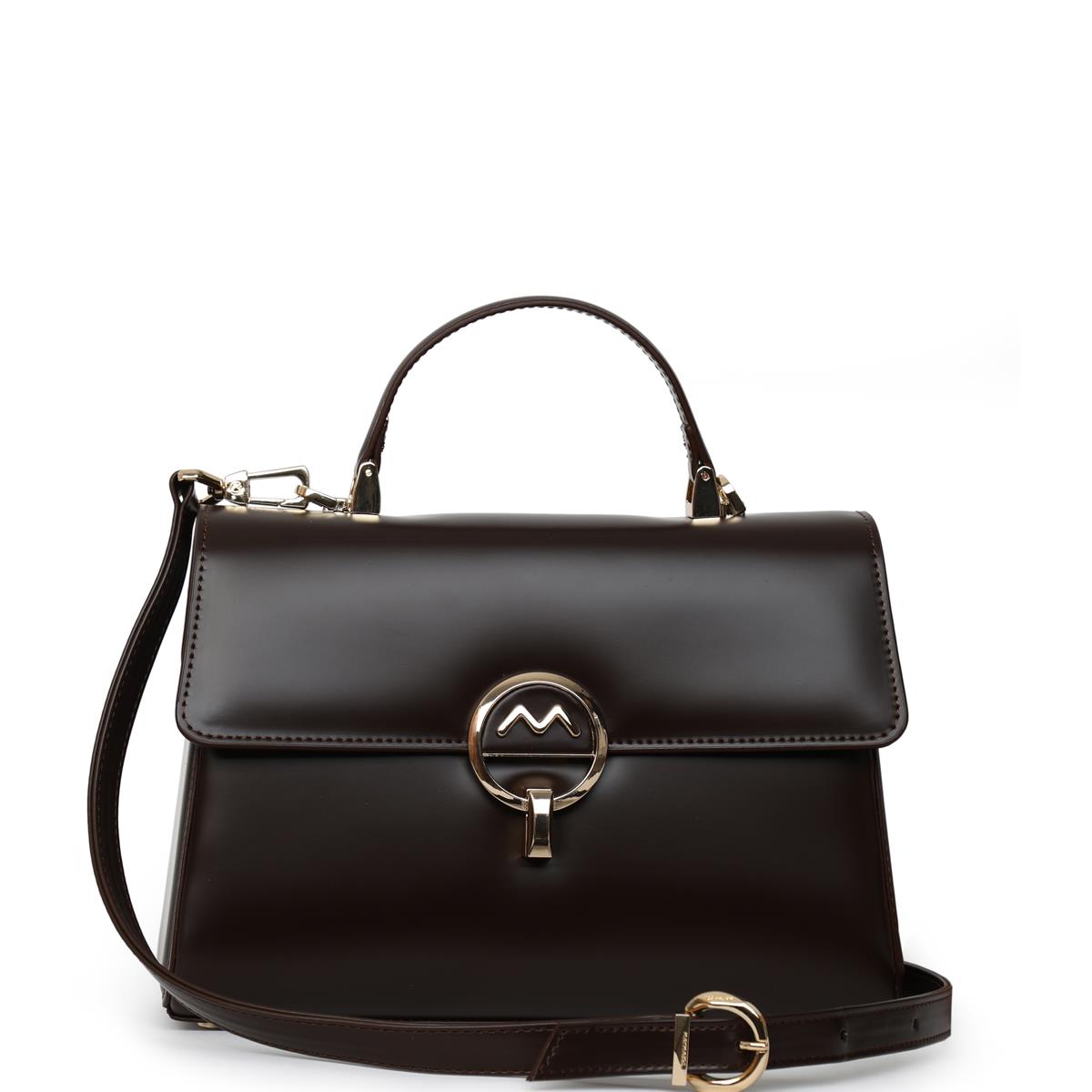 Matmazel Dezy Koyu Kahve Kadın El ve Omuz Çantası Kahverengi