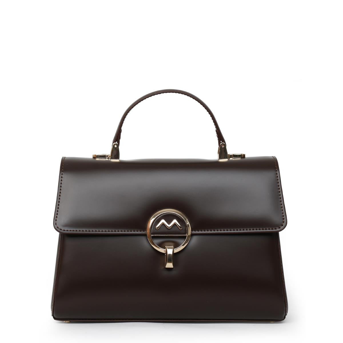 Matmazel Dezy Koyu Kahve Kadın El ve Omuz Çantası