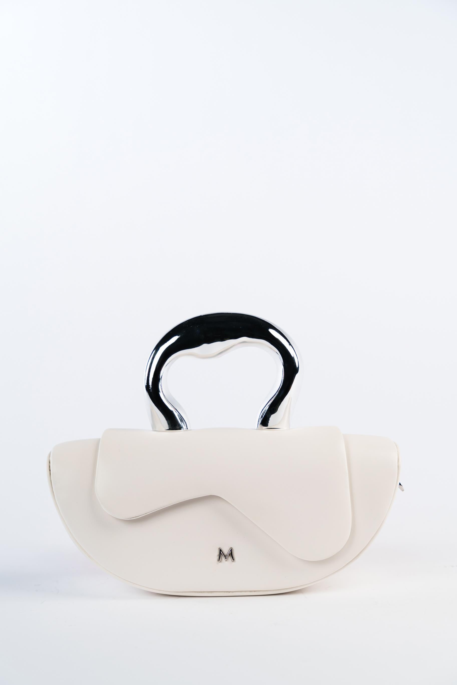 Matmazel Elara Buz Beyazı Kadın El ve Omuz Çantası