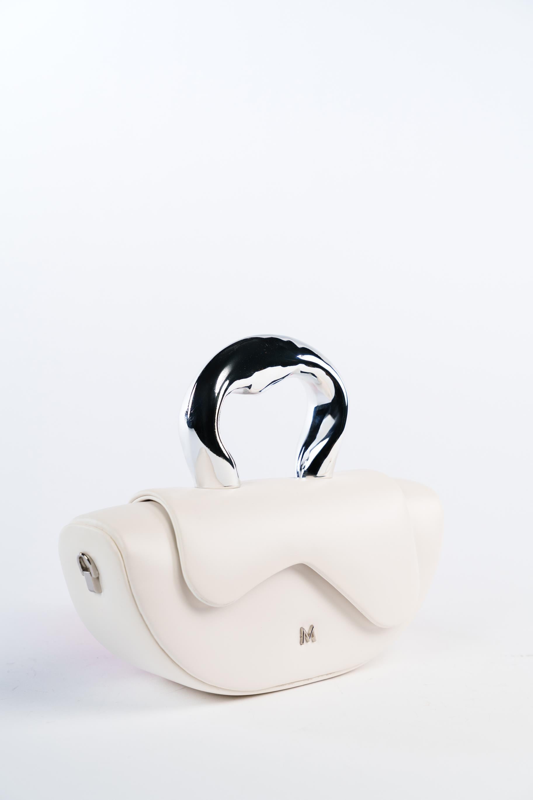 Matmazel Elara Buz Beyazı Kadın El ve Omuz Çantası