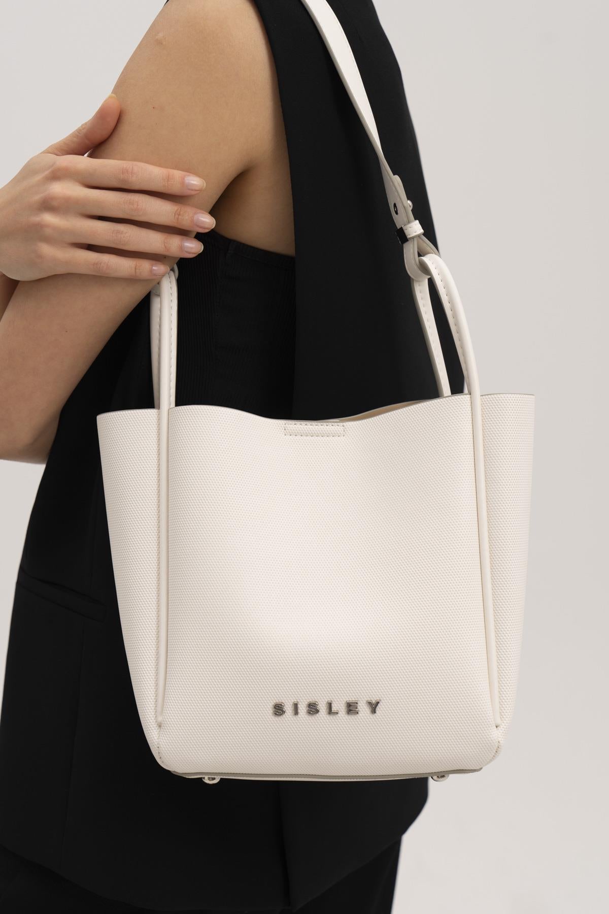 Sisley SLY_049-05 Omuz Çantası Beyaz